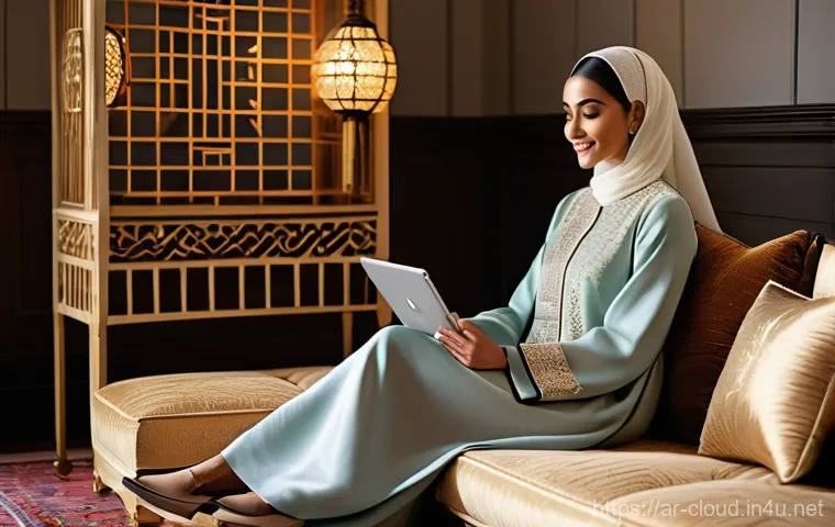클라우드 기반 데이터 분석 사례 - ### **Image Prompt 1: Personalized Digital Experience in a Modern Arabic Home**